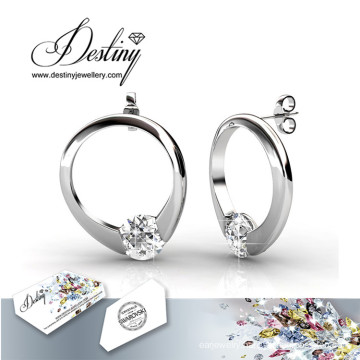 Destiny Jewellery Crystal From Swarovski 925 Sliver Mini Ring Stud Earrings
